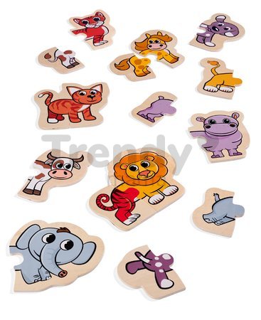 Drevené puzzle zvieratká Animal Puzzle Eichhorn 8 druhov 16 dielov od 12 mes