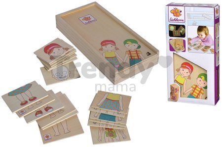 Drevené puzzle ľudské telo Body Puzzle with Wooden Box Eichhorn 18 dielov v boxe od 24 mes