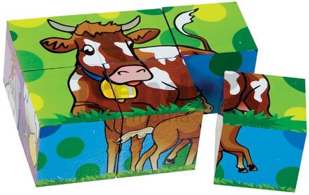 Drevené puzzle kocky Picture Cube Small Eichhorn 6 kociek so 6 motívmi od 24 mes