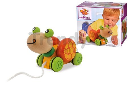 Drevená korytnačka na ťahanie Pull along Animal Turtle Eichhorn od 12 mes