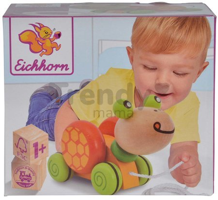 Drevená korytnačka na ťahanie Pull along Animal Turtle Eichhorn od 12 mes
