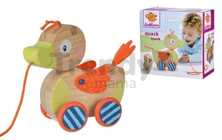 Drevená kačička na ťahanie Duck Pull-along Animal Eichhorn s pohyblivou hlavou od 12 mes