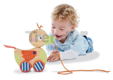 Drevená kačička na ťahanie Duck Pull-along Animal Eichhorn s pohyblivou hlavou od 12 mes