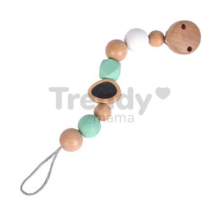 Drevená retiazka na cumlík Bio 100% Natur Baby Pure Dummy Chain Eichhorn s korálikmi 19 cm od 0 mes