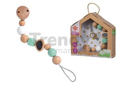 Drevená retiazka na cumlík Bio 100% Natur Baby Pure Dummy Chain Eichhorn s korálikmi 19 cm od 0 mes