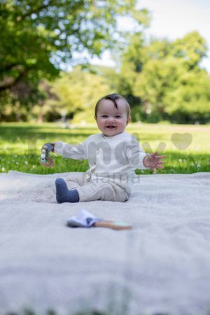 Drevené hryzátko silikónové Bio 100% Natur Baby Pure Teether Eichhorn s guličkami a držadlom od 3 mes