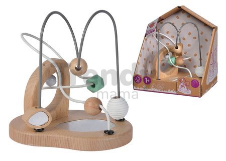 Drevený labyrint so zvončekom a zrkadlom Baby Pure Bead Maze Eichhorn hra s 2 dráhami od 12 mes