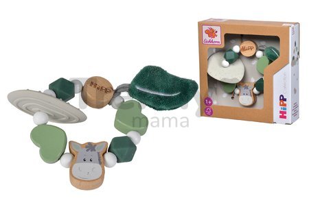 Drevené hryzátko silikónové Baby HIPP Teether Eichhorn s guličkami na krúžku od 12 mes
