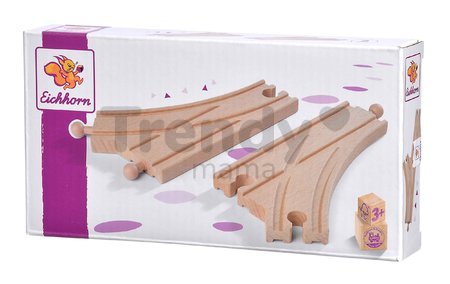 Náhradné diely k vláčikodráhe Switching Tracks Train Eichhorn koľajnice výhybka 2 kusy s dĺžkou 14,5 cm