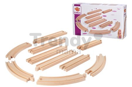 Náhradné diely k vláčikodráhe Train Track Set Large Eichhorn zakrivené a rovné koľajnice na predĺženie trate 10 kusov