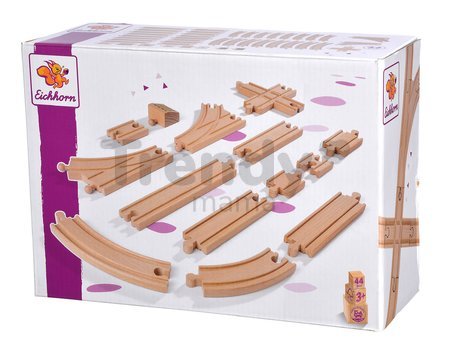 Náhradné diely k vláčikodráhe Train Big Track Set Eichhorn na predĺženie trate 44 dielov