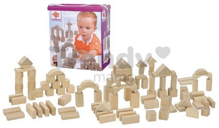 Drevené kocky Natural Wooden Blocks Eichhorn v prírodnom spracovaní 100 kusov veľkosť 25 mm od 12 mes