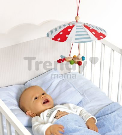 Drevený kolotoč Rabbit with Skydive Baby Eichhorn nad postieľku so zajačikom od 0 mes