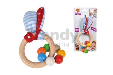 Drevená hrkálka Toy with Ears Baby Eichhorn s uškami a guličkami od 3 mes