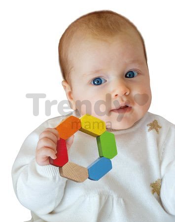 Drevená hrkálka Grasping Hexagon Baby Eichhorn šestuhoľník od 3 mes