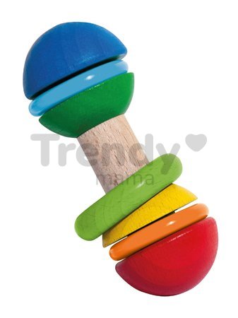 Drevená hrkálka Bar Grasping Toy Eichhorn s farebnými krúžkami od 3 mes