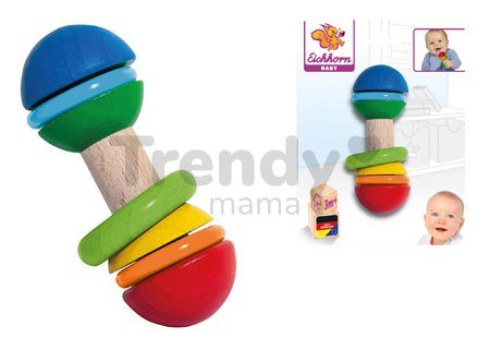 Drevená hrkálka Bar Grasping Toy Eichhorn s farebnými krúžkami od 3 mes