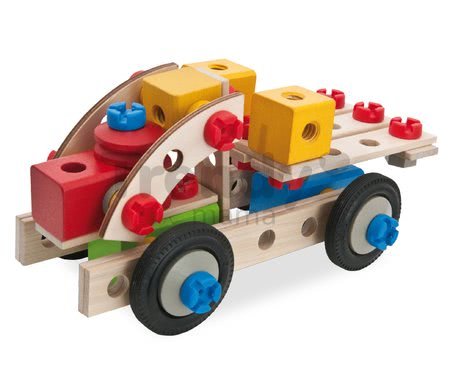 Drevená stavebnica rušeň Constructor Big Loc Eichhorn štyri modely (rušeň, lietadlo, kamión, robot) 100 dielov od 4 rokov