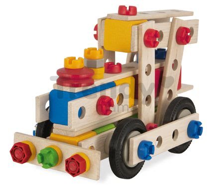 Drevená stavebnica rušeň Constructor Big Loc Eichhorn štyri modely (rušeň, lietadlo, kamión, robot) 100 dielov od 4 rokov