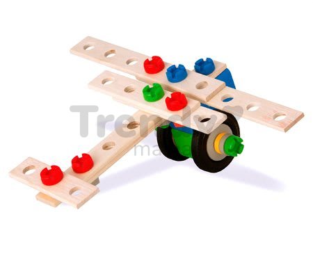 Drevená stavebnica rušeň Constructor Big Loc Eichhorn štyri modely (rušeň, lietadlo, kamión, robot) 100 dielov od 4 rokov