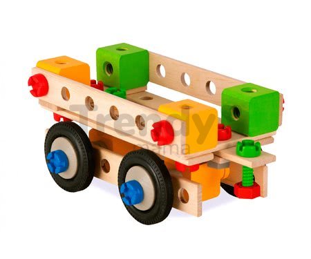 Drevená stavebnica rušeň Constructor Big Loc Eichhorn štyri modely (rušeň, lietadlo, kamión, robot) 100 dielov od 4 rokov