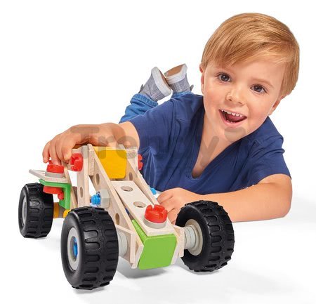 Drevená stavebnica štvorkolka Constructor Quad Eichhorn štyri modely (štvorkolka, bicykel, minibuggy, motorka) 110 dielov od 4 rokov