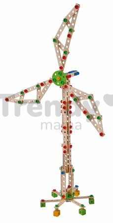 Drevená stavebnica veterný mlyn Constructor Windmill Eichhorn 8 modelov (mlyn, žeriav, lietadlo, stíhačka, katamaran, auto, most, žeriav na kontajnery