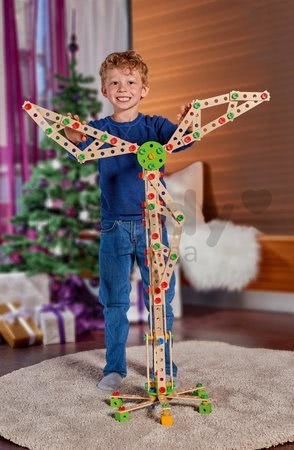 Drevená stavebnica veterný mlyn Constructor Windmill Eichhorn 8 modelov (mlyn, žeriav, lietadlo, stíhačka, katamaran, auto, most, žeriav na kontajnery