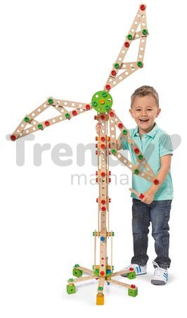 Drevená stavebnica veterný mlyn Constructor Windmill Eichhorn 8 modelov (mlyn, žeriav, lietadlo, stíhačka, katamaran, auto, most, žeriav na kontajnery