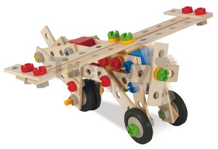 Drevená stavebnica veterný mlyn Constructor Windmill Eichhorn 8 modelov (mlyn, žeriav, lietadlo, stíhačka, katamaran, auto, most, žeriav na kontajnery