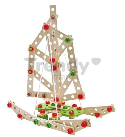 Drevená stavebnica veterný mlyn Constructor Windmill Eichhorn 8 modelov (mlyn, žeriav, lietadlo, stíhačka, katamaran, auto, most, žeriav na kontajnery