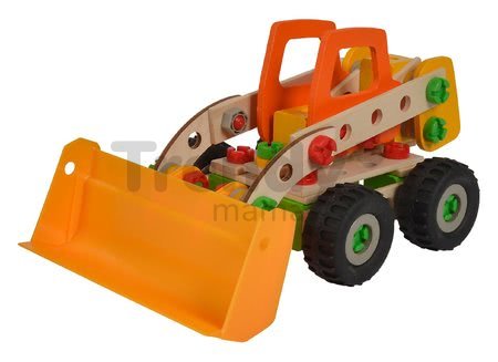 Drevená stavebnica nakladač Constructor Wheel Loader Eichhorn šesť modelov (nakladač, žeriav, pojazdný žeriav, nákladné auto, unimog, bigfoot) 140 die