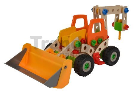 Drevená stavebnica nakladač Constructor Wheel Loader Eichhorn šesť modelov (nakladač, žeriav, pojazdný žeriav, nákladné auto, unimog, bigfoot) 140 die