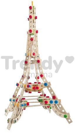 Drevená stavebnica Eiffelova veža Constructor Eiffel Tower Eichhorn 3 modely (Eiffelova veža, veterný mlyn, Víťazný oblúk) 315 dielov od 6 rokov
