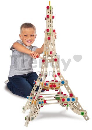 Drevená stavebnica Eiffelova veža Constructor Eiffel Tower Eichhorn 3 modely (Eiffelova veža, veterný mlyn, Víťazný oblúk) 315 dielov od 6 rokov