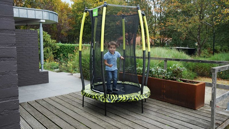 Trampolína s ochrannou sieťou Tiggy Junior trampoline Exit Toys priemer 140cm zelená