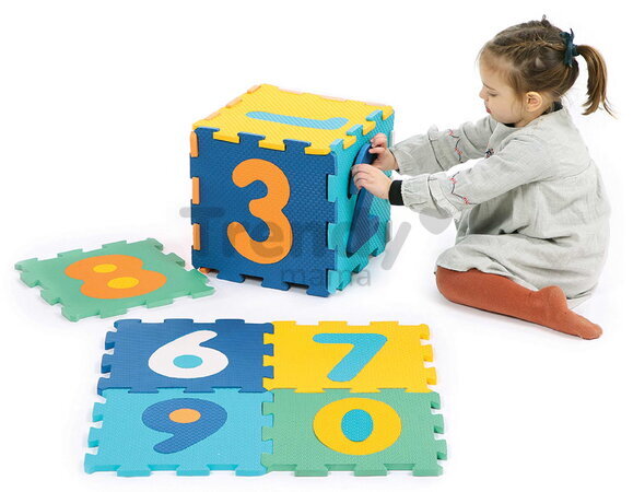 Penové puzzle Čísla Numbers Foam Pieces Ludi 9 dielov 90x90cm od 10 mes LU10022