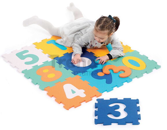 Penové puzzle Čísla Numbers Foam Pieces Ludi 9 dielov 90x90cm od 10 mes LU10022