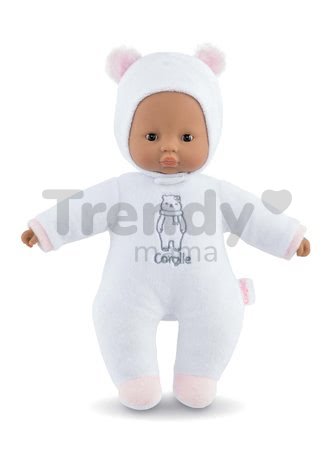 Bábika medvedík Sweet Heart White Bear Corolle s čiernymi očami a snímateľnou kapucňou s uškami 30 cm biela od 9 mes