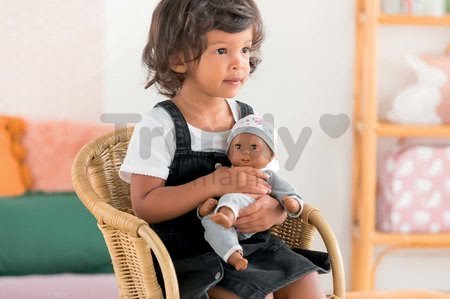 Bábika Bébé Calin Marius Corolle s čiernymi klipkajúcimi očami a fazuľkami 30 cm od 18 mes