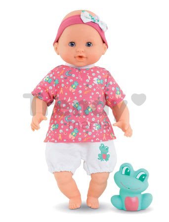 Bábika na kúpanie Baby Bath Océane Mon Premiere Corolle s modrými klipkajúcimi očami a žabou 30 cm od 18 mes