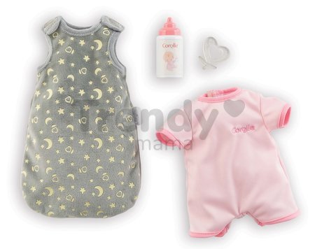 Bábika Bébé Calin Good Night Set Corolle s modrými klipkajúcimi očami a spacím vakom s fľašou a cumlíkom 30 cm od 18 mes