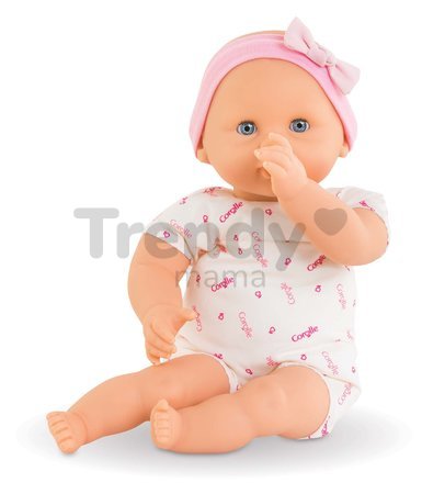 Bábika Bébé Calin Good Night Set Corolle s modrými klipkajúcimi očami a spacím vakom s fľašou a cumlíkom 30 cm od 18 mes