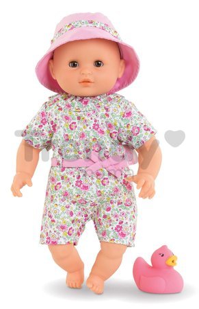 Bábika na kúpanie sa Bébé Bath Coralie Corolle s hnedými klipkajúcimi očami a kačičkou 30 cm od 18 mes