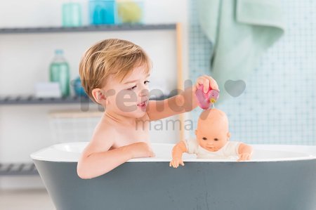 Bábika na kúpanie sa Bébé Bath Coralie Corolle s hnedými klipkajúcimi očami a kačičkou 30 cm od 18 mes