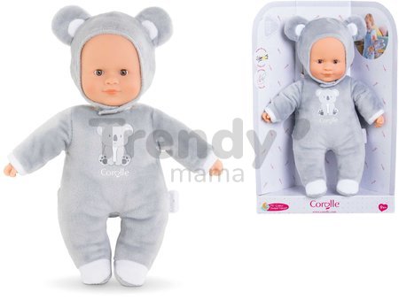 Bábika koala Sweet Heart Koala Corolle s hnedými očami a snímateľnou kapucňou s uškami 30 cm od 9 mes