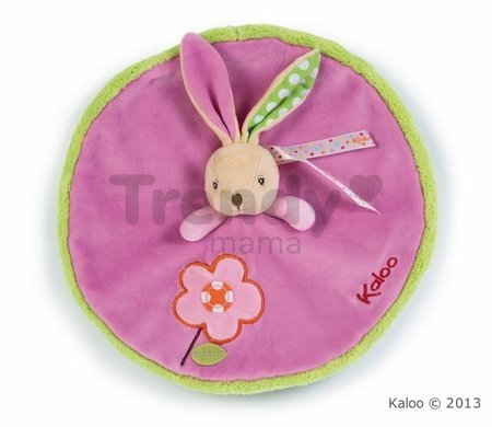 Plyšový zajačik na maznanie Colors-Round Doudou Rabbit Flower Kaloo v sukničke 18 cm v darčekovom balení pre najmenších