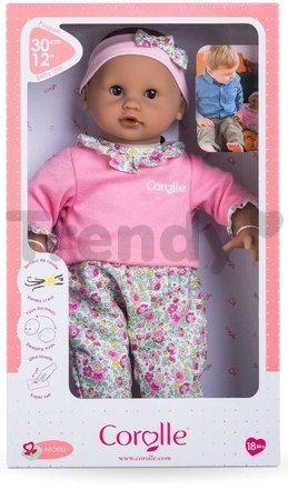 Bábika Bébé Calin Maria Corolle s hnedými klipkajúcimi očami a fazuľkami 30 cm od 18 mes