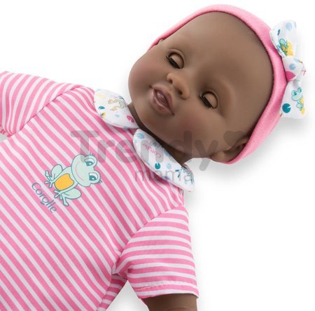 Bábika na kúpanie Baby Bath Alyzée Mon Premiere Poupon Corolle s čiernymi klipkajúcimi očami a žabou 30 cm od 18 mes