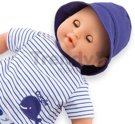 Bábika na kúpanie Baby Bath Marin Mon Premiere Poupon Corolle s modrými klipkajúcimi očami a veľrybou 30 cm od 18 mes